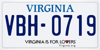 VA license plate VBH0719
