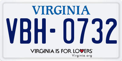 VA license plate VBH0732