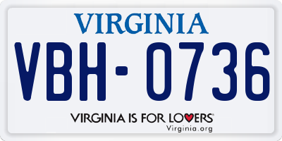 VA license plate VBH0736