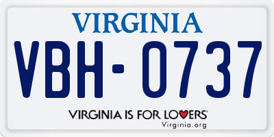 VA license plate VBH0737