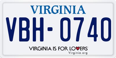 VA license plate VBH0740