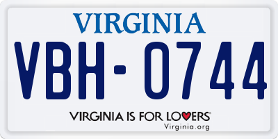 VA license plate VBH0744