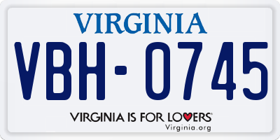VA license plate VBH0745