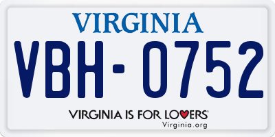 VA license plate VBH0752
