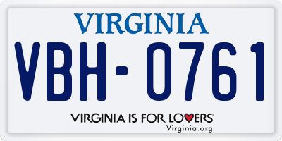 VA license plate VBH0761