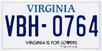 VA license plate VBH0764