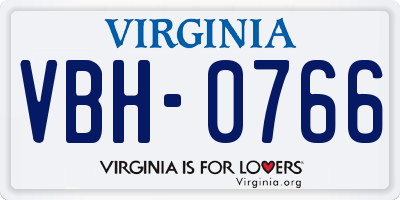 VA license plate VBH0766