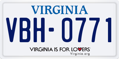 VA license plate VBH0771