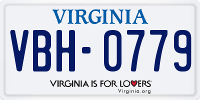 VA license plate VBH0779