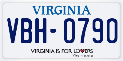 VA license plate VBH0790