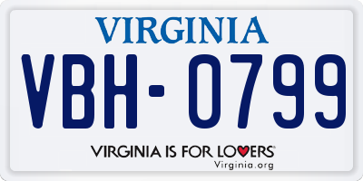 VA license plate VBH0799