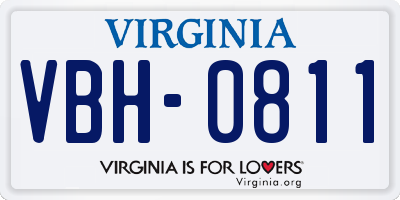 VA license plate VBH0811