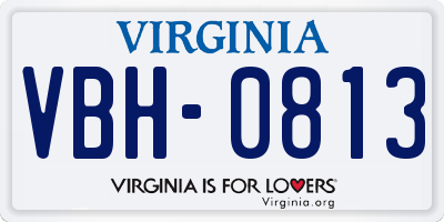 VA license plate VBH0813
