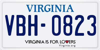 VA license plate VBH0823
