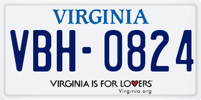 VA license plate VBH0824
