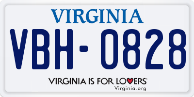 VA license plate VBH0828