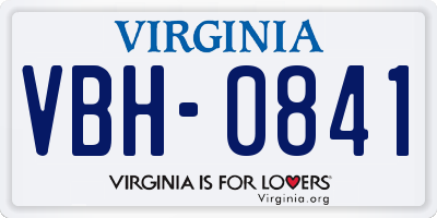 VA license plate VBH0841
