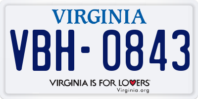 VA license plate VBH0843