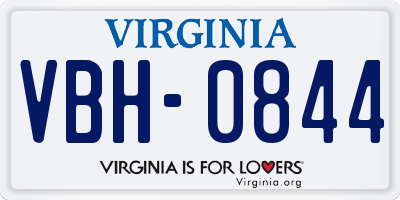 VA license plate VBH0844