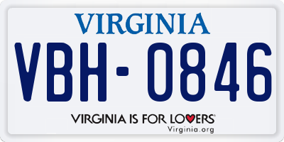 VA license plate VBH0846