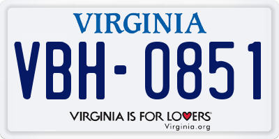 VA license plate VBH0851