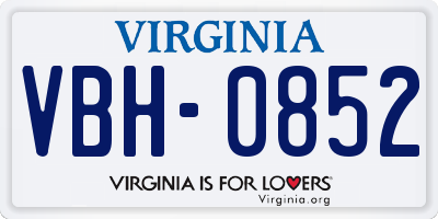 VA license plate VBH0852