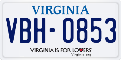 VA license plate VBH0853