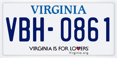 VA license plate VBH0861