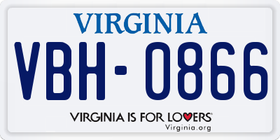 VA license plate VBH0866