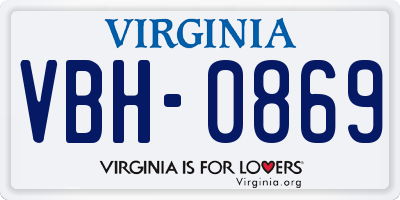 VA license plate VBH0869