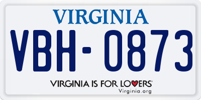 VA license plate VBH0873