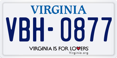 VA license plate VBH0877