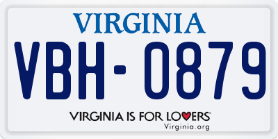 VA license plate VBH0879