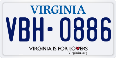 VA license plate VBH0886