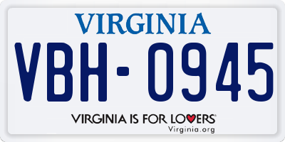 VA license plate VBH0945