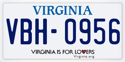 VA license plate VBH0956
