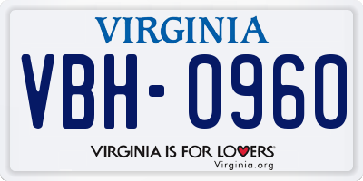 VA license plate VBH0960