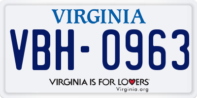 VA license plate VBH0963