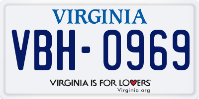 VA license plate VBH0969