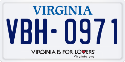 VA license plate VBH0971