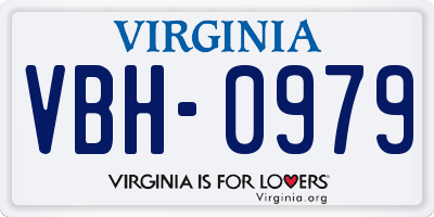 VA license plate VBH0979