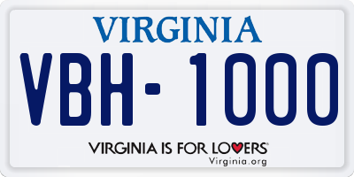 VA license plate VBH1000