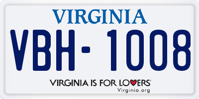 VA license plate VBH1008