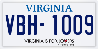 VA license plate VBH1009