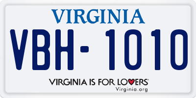 VA license plate VBH1010