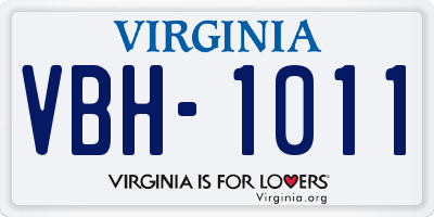 VA license plate VBH1011
