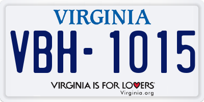 VA license plate VBH1015