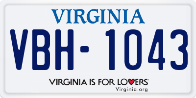 VA license plate VBH1043