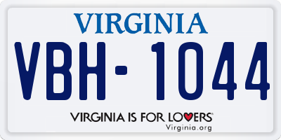 VA license plate VBH1044