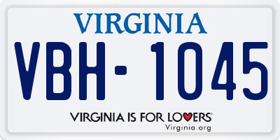 VA license plate VBH1045